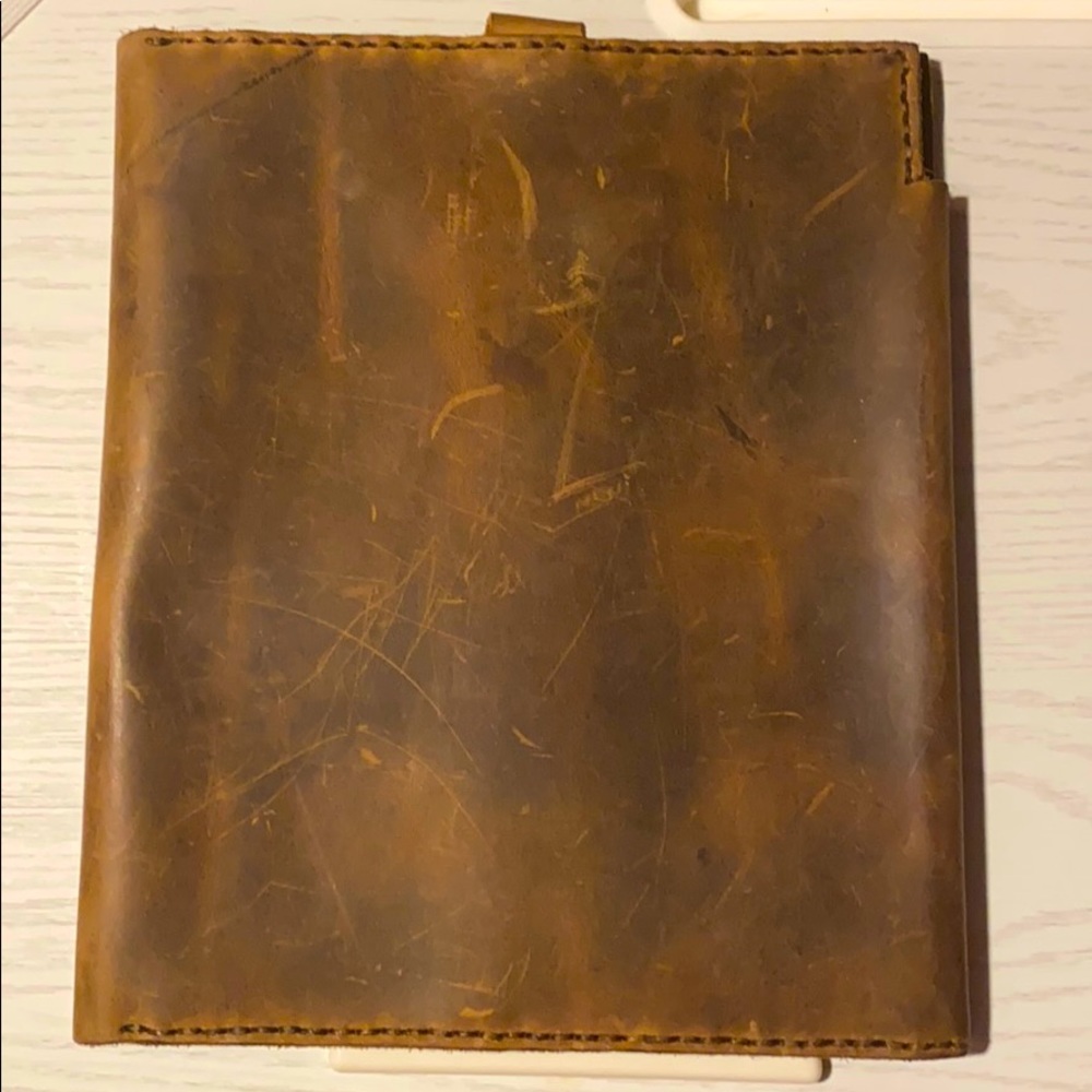 Custom Saddle Brown Leather Fillable Cover